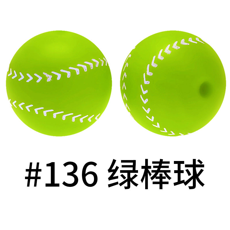 Wholesale 50pcs 16mm Print Silicone Beads Colorful Silicone Water Transfer Beads